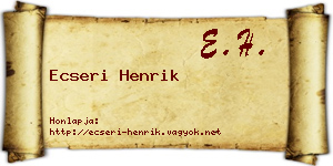 Ecseri Henrik névjegykártya